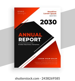 Red and Black Theme Professional Geschäftsbericht Layout für Data Print Vektor