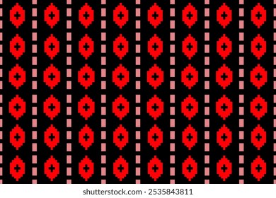 Padrão de ponto tribal vermelho e preto: negrito sem emenda projeto geométrico para tecidos e papéis de parede da moda