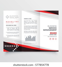 red and black trifold brochure design for your business