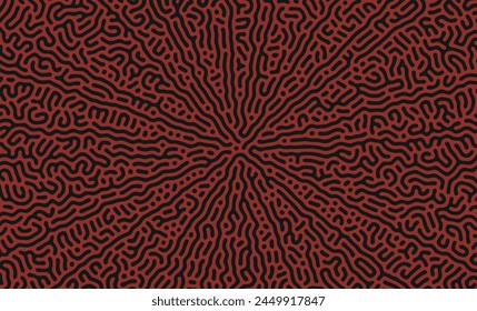 Red and Black turing pattern structure oraganic lines background with unique style