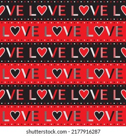 red and black valentine seamless pattern design