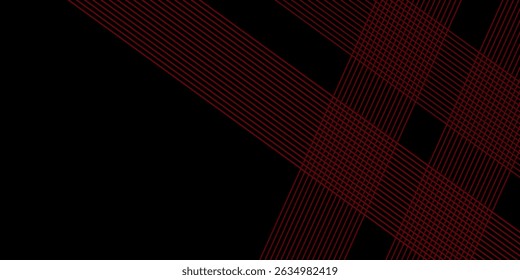 Red and black vector 3d futuristic tech glow and shinning line simple modern abstract banner. Vector