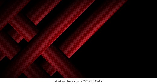 Rojo y negro Vector 3d tecnología futurista resplandor y línea brillante Anuncio abstracto moderno simple. Vector