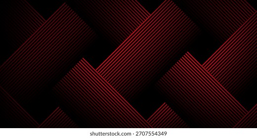 Rojo y negro Vector 3d tecnología futurista resplandor y línea brillante Anuncio abstracto moderno simple