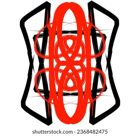 red black vector abstract logo circle