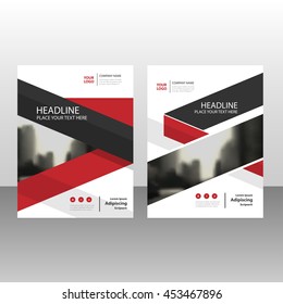 Red black Vector annual report Leaflet Brochure Flyer template design, book cover layout design, abstract business presentation template, a4 size design