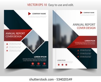 Red black Vector annual report Leaflet Brochure Flyer, book cover layout design, abstract business presentation template, a4 size 