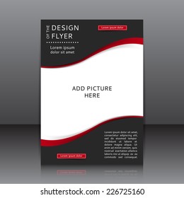 Red And Black Vector Design Of The Flyer. Poster Template For Your Business.