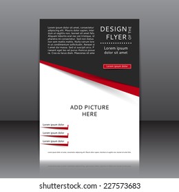 Red And Black Vector Design Of The Flyer. Poster Template For Your Business.