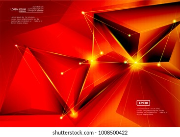 Red and black vector geometric background. Can be used in cover design, book design, website background, CD cover, advertising.