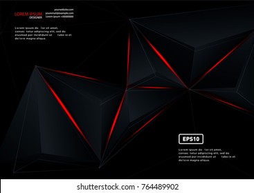 Red And Black Vector Geometric Background. Can Be Used In Cover Design, Book Design, Website Background, CD Cover, Advertising.