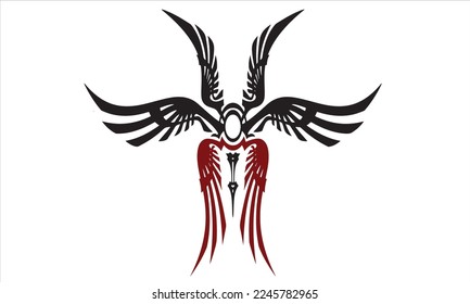 red and black vector logo design