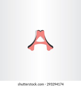 red black vector logo letter a icon design