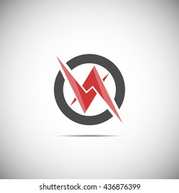 Red and black vector logo on white background
