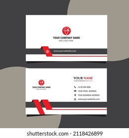 Red and Black vector modern abstract clean and simple business card template, Horizontal name card, Stylish stationery design and visiting card, Creative and professional business card design