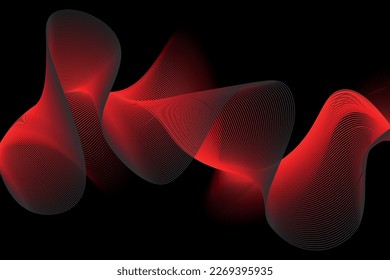 red and black wave abstract background, suitable for landing page and computer desktop background. 3d vector