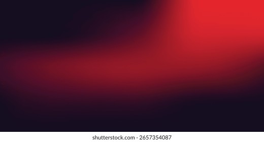Red black wave background with mesh gradient effect. Vector illustration