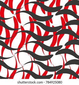 Red and black wave elegant design element.Abstract seamless pattern vector illustration.