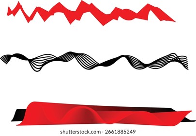 Rote und schwarze Welle Symbol für Ihre Website