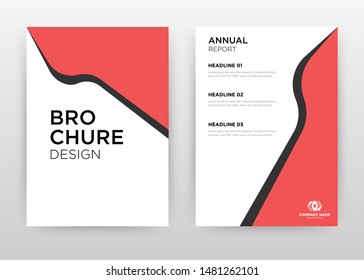 Red, black waves design for annual report, brochure, flyer, poster. Red black waves on white background vector illustration for flyer, leaflet, poster. Business abstract A4 brochure template.