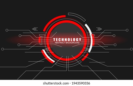 red, black and white abstract background. technology vector illustration.