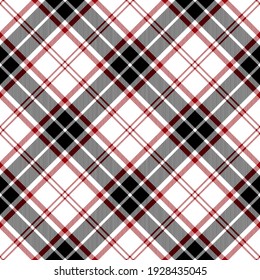 Funda de argyle rojo, negro y blanco. Patrón de tartán para impresiones textiles, de papel y de otro tipo.