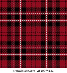 red black white christmas tartan seamless vector pattern