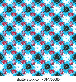 red black white flowers on a blue background vector illustration