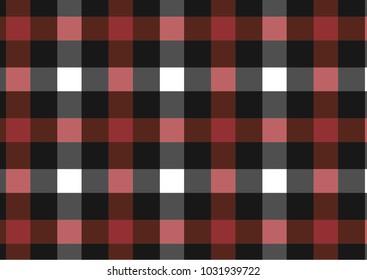 Red, black, white and grey Firebrick Gingham pattern. Texture from rhombus/squares for - plaid, tablecloths, clothes, shirts, dresses, paper and other textile products.