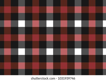 Red, black, white and grey Firebrick Gingham pattern. Texture from rhombus/squares for - plaid, tablecloths, clothes, shirts, dresses, paper and other textile products.