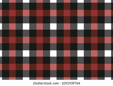 Red, black, white and grey Firebrick Gingham pattern. Texture from rhombus/squares for - plaid, tablecloths, clothes, shirts, dresses, paper and other textile products.