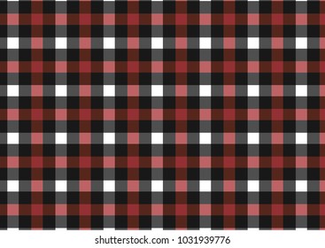 Red, black, white and grey Firebrick Gingham pattern. Texture from rhombus/squares for - plaid, tablecloths, clothes, shirts, dresses, paper and other textile products.