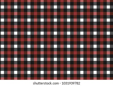 Red, black, white and grey Firebrick Gingham pattern. Texture from rhombus/squares for - plaid, tablecloths, clothes, shirts, dresses, paper and other textile products.