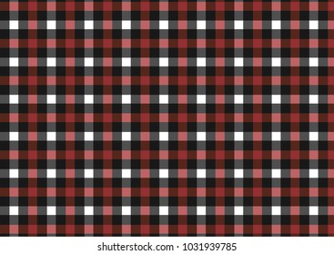 Red, black, white and grey Firebrick Gingham pattern. Texture from rhombus/squares for - plaid, tablecloths, clothes, shirts, dresses, paper and other textile products.