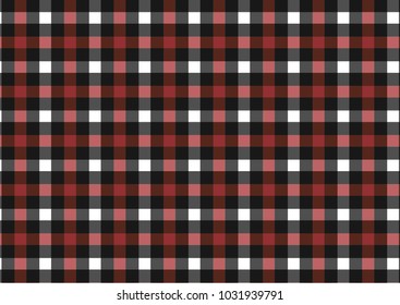 Red, black, white and grey Firebrick Gingham pattern. Texture from rhombus/squares for - plaid, tablecloths, clothes, shirts, dresses, paper and other textile products.