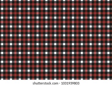 Red, black, white and grey Firebrick Gingham pattern. Texture from rhombus/squares for - plaid, tablecloths, clothes, shirts, dresses, paper and other textile products.