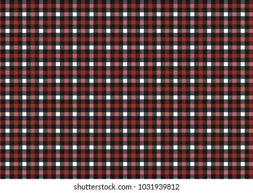 Red, black, white and grey Firebrick Gingham pattern. Texture from rhombus/squares for - plaid, tablecloths, clothes, shirts, dresses, paper and other textile products.