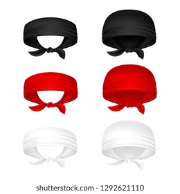 Red, black and white head bandanas vector illustration