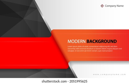 Red, black and white presentation layout geometric background. Template design for poster, banner, backdrop, flyer, etc. Vector illustration