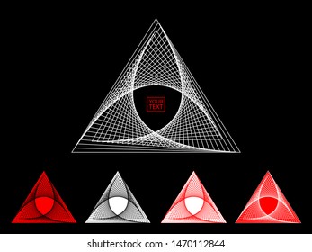 Red black white set of design symbol the company's Technology triangle eps10