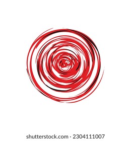 ilustración vectorial de círculo de espiral roja, negra y blanca