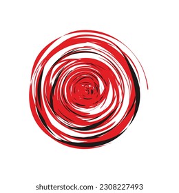 red , black, white spiral dynamic circle vector illustration