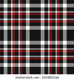 Red, black and white tartan. Seamless pattern for textile. Vector background eps10