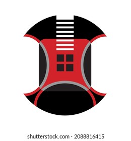 red and black window vector icon
