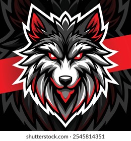 Red And Black Wolf Head Mascot Logo