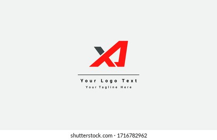 Red and Black XA X A Letter Logo Design in Black Colors. Creative Modern Letters Vector Icon Logo Illustration. XA company linked letter logo black red