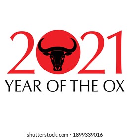 red black year of the ox Chinese new year typography graphic