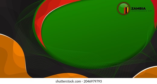 Red, black, and yellow abstract design with green background. Zambia independence day background design. Good template for Zambia Independence day or national day.