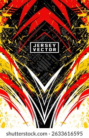 RED BLACK YELLOW ABSTRACT PATTERN BACKGROUND FOR FULL SUBLIMATION JERSEY