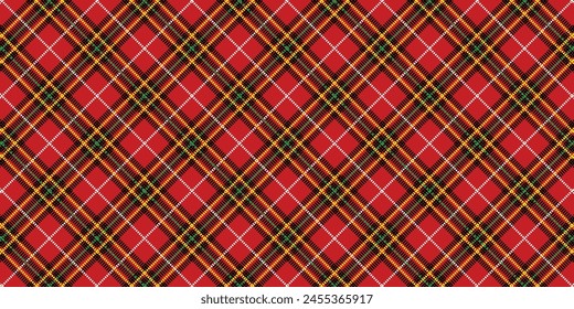 Red Black Yellow White Lumberjack plaid seamless pattern